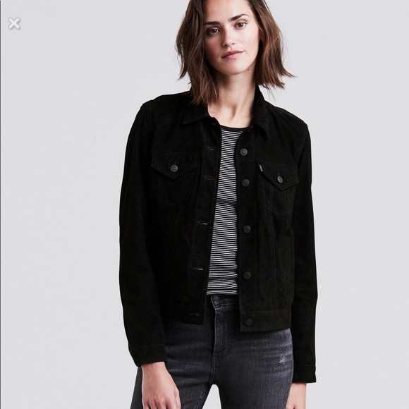 womens suede trucker jacket